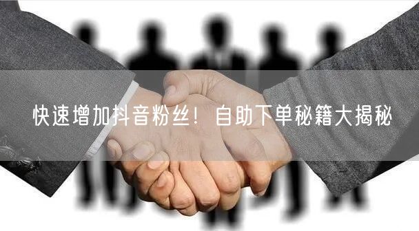 快速增加抖音粉丝！自助下单秘籍大揭秘
