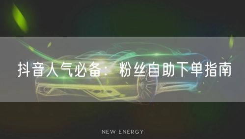 抖音人气必备：粉丝自助下单指南