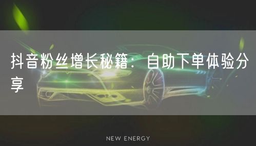 抖音粉丝增长秘籍：自助下单体验分享