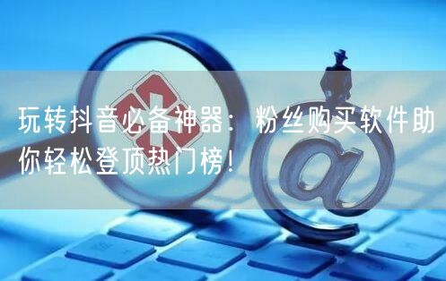 玩转抖音必备神器：粉丝购买软件助你轻松登顶热门榜！