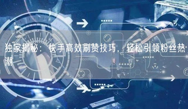 独家揭秘：快手高效刷赞技巧，轻松引领粉丝热潮