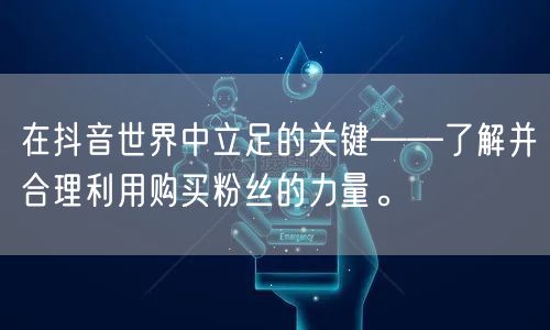 在抖音世界中立足的关键——了解并合理利用购买粉丝的力量。
