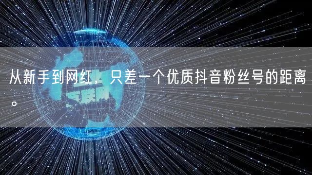 从新手到网红，只差一个优质抖音粉丝号的距离。