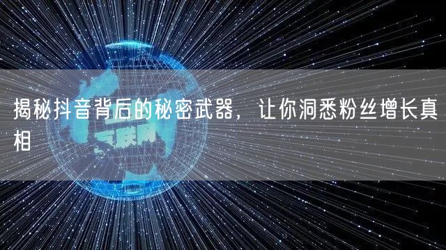 揭秘抖音背后的秘密武器，让你洞悉粉丝增长真相