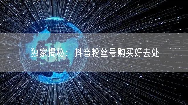 独家揭秘:抖音粉丝号购买好去处