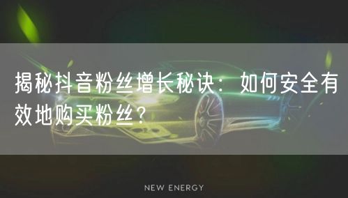揭秘抖音粉丝增长秘诀：如何安全有效地购买粉丝？