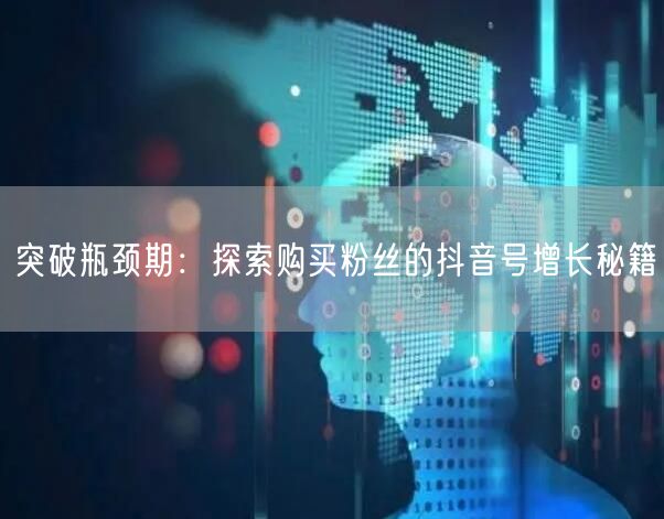 突破瓶颈期：探索购买粉丝的抖音号增长秘籍