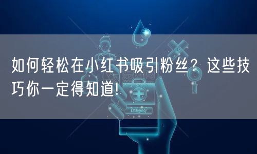 如何轻松在小红书吸引粉丝？这些技巧你一定得知道!