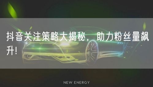 抖音关注策略大揭秘,助力粉丝量飙升!