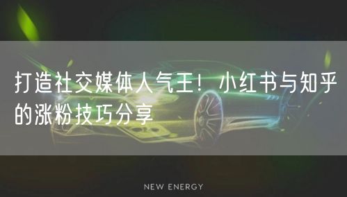 打造社交媒体人气王！小红书与知乎的涨粉技巧分享